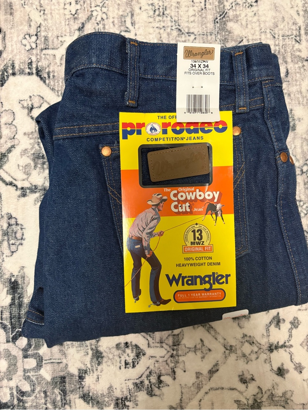 Wrangler Cowboy Cut Jeans - Blue with Copper Rivets